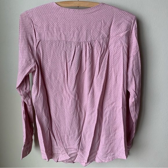 New With Tags Everly blush pink white polka dot V neck wrap blouse - Picture 4 of 7